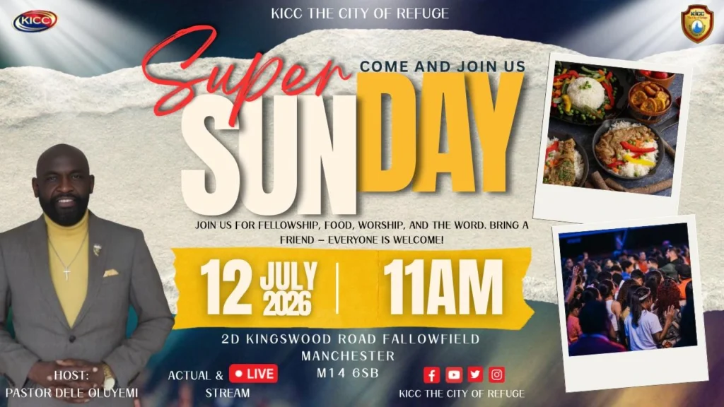 Super Sunday event at KICC The City of Refuge on 12 July 2026 at 11 AM